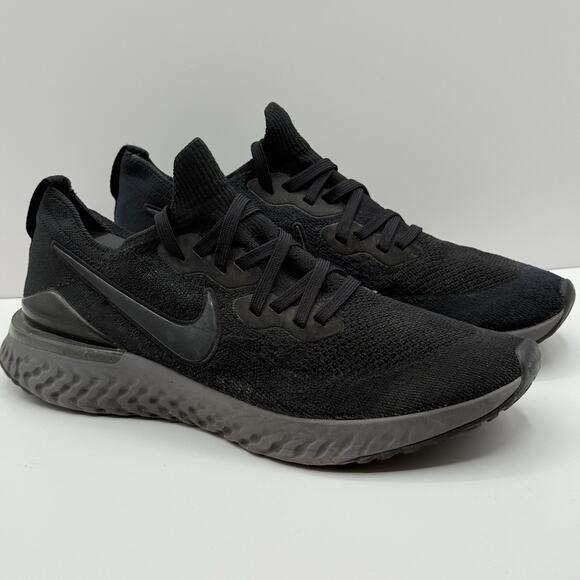Nike Epic React Flyknit 2 Womens Size 12 Black Comfort Running Shoes BQ8927-001 - Picture 1 of 8